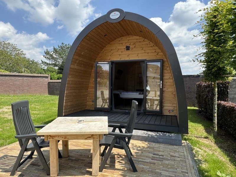 Woodlodge Deluxe met airco, douche en toilet